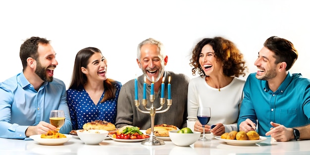 Довольные люди за столом